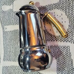 Bialetti Moka Pot, Coffee Pot,  Espresso Maker, Vintage, Stainless Steel